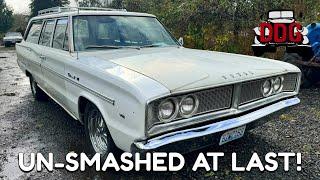 Wagon Transformation! 1966 Dodge Coronet 440 Station Wagon Gets Front End Fixed After Decades