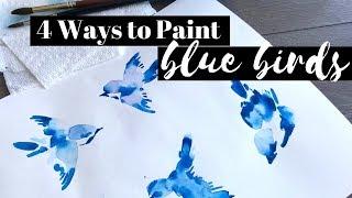 4 WAYS to Paint BIRDS with Watercolors l Coco Bee Art