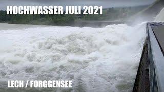 Hochwasser Bayern, Lech, Forggensee im Juli 2021