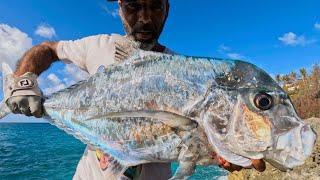 "BIG AFRICAN POMPANO" caught from CLIFF