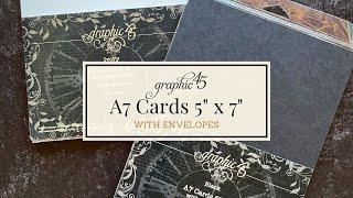 A7 Cards 5″ x 7″ with Envelopes - Ivory & Black - Graphic 45