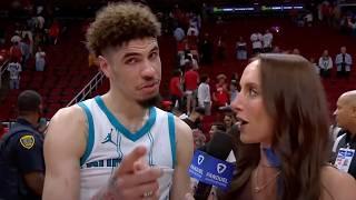 LaMelo Ball gives a shoutout to LaVar Ball before his interview  | NBA on ESPN