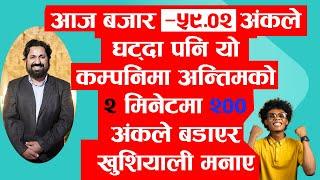 आज बजार ५९.०२ अंकले घट्दा पनि यो कम्पनिमा अन्तिमको २ मिनेटमा २०० अंकले बडाएर खुशियाली मनाए / MARKET