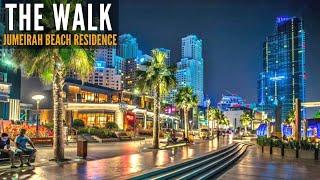 THE WALK at Jumeirah Beach Residence Complete Night Walk | 4K | Dubai Tourist Attraction | City Walk