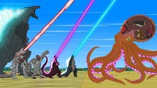 Rescue GODZILLA & KONG From Giant KRAKEN OCTOPUS: Who Is The King Of Monster??? - FUNNY CARTOON