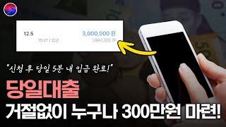 당일대출 거절 없이 300만원 누구나 승인받는 상품 추천!