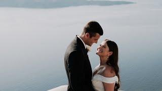 Elegant modern wedding at El Viento wedding venue, Santorini, Greece, by MAGIC VIDEPGRAPHY