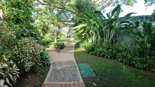 Walking the grounds at Stolen Time by Rendezvous, Castries, St Lucia