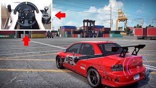 Need for Speed Heat Drifting at the Docks! (Tokyo Drift Evo) Steering Wheel + Pedals Gameplay!