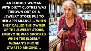 AN ELDERLY WOMAN WITH DIRTY CLOTHES WAS THROWN OUT OF A JEWELRY STORE DUE TO HER APPEARANCE...