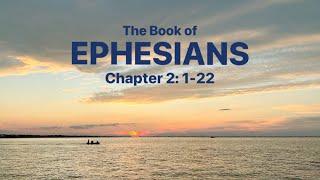 Ephesians 2: 1-22 • NLT New Living Translation • with audio, text, sunset and ocean background