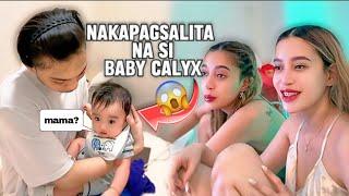 NAKAPAGSALITA NA SI BABY CALYX!? 🫶 SABBY AT SOPHIA BUSY SA WORK 🩵 #sabbyandsophia #yajifigueroa