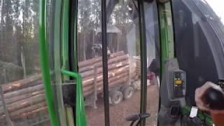 Loading a bunch of log trucks very quick