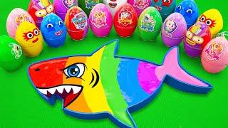 Satisfying ASMR | Making Rainbow Shark Fish Bathtub by Mixing SLIME in Rainbow Eggs CLAY Coloring