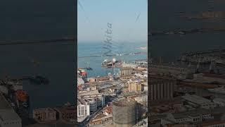 Vertical video. Naples, Italy. Panorama of the city with a view of the railway station. Daytime, ...