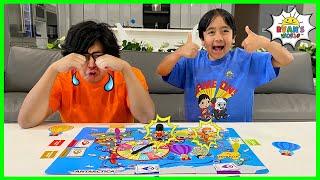 Ryan's World Tour Board Game Family fun with Ryan vs Daddy!!!