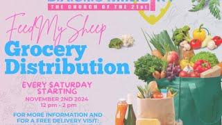 Support Today our Feed My Sheep Grocery Distribution.