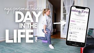 DAY IN THE LIFE OF A PERSONAL TRAINER IN NYC | private clients, group fitness, and more!