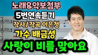 사랑이 비를 맞아요 배금성 작사/작곡 이은청 악보첨부 5번연속듣기