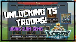 LORDS MOBILE: UNLOCKING T5 TROOPS USING 2.9M GEMS! (How to Unlock T5?)