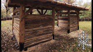 Traditional Gone Modern - Log Wall For A Shelter