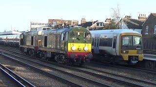 LSL Class 20 route learner at Tonbridge. 20096 and 20107 pause before departing on their trip home