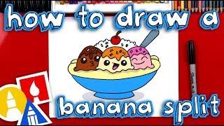 How To Draw A Banana Split Cartoon 