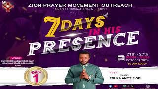 IN HIS PRESENCE PROGRAM DAY 1 || 21ST OCTOBER, 2024.