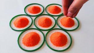 Navratri Day 4 Orange Rangoli | चूड़ी से बनाये इतनी सुंदर नई रंगोली | Diwali, Dhanteras New Rangoli