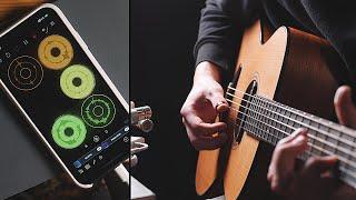 Guitar, iPhone and microphone (Loopy Pro app)