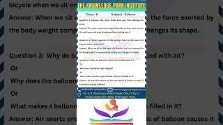 Practice test series | force and pressure | science | the knowledge park institute #shorts