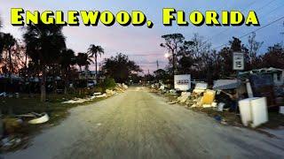 Riding Around Englewood, Florida At Night Thru Hurricane Aftermath 4K