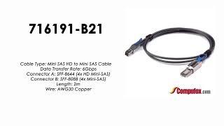 716191-B21  |  HP Compatible 2m External Mini SAS High Density to Mini SAS Cable