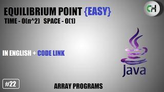 Equilibrium point in an array | Equilibrium point in an array in java | Equilibrium point