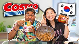 My Husband Tries Costco Korean Food For The First Time!