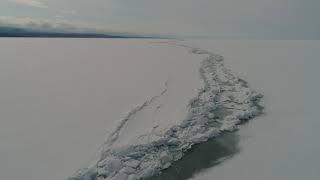 XV Baikal Ice Marathon Ice scouting near Tankhoy   pressure crack