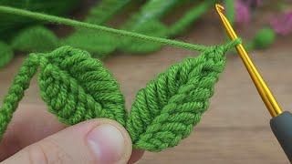 Wow ~ crocheted leaves lined up in rows turned out great / look what I made from knitted leaves