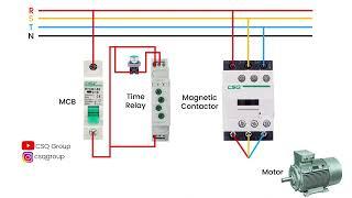 CSQ On delay time relay wiring connection diagram 3 phase motor timer wiring diagram | Contactor