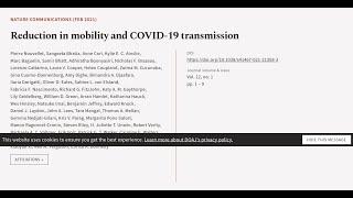 Reduction in mobility and COVID-19 transmission | RTCL.TV