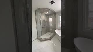 Neo-Angle corner custom glass shower