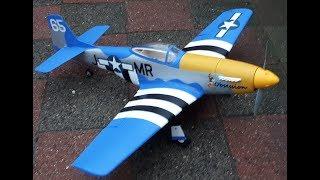 Guillows RC P-51 Mustang 1000mm flight video