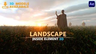 How to make landscape inside element 3D II After effect II tutorial