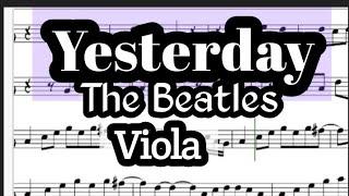 Yesterday Viola Sheet Music Backing Track Play Along Partitura