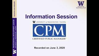 Certified Public Manager® Information Session | June 4, 2020