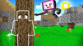 MINECRAFT BUT I’M HIDING FROM A HUGE TV WOOMAN!?!? RAY TV WOMAN MINECRAFT!