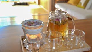 Finding happiness in the garden/savoring floral tea, experiencing the changing seasons