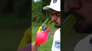 Triple Color Balloon Slingshot with Fresh Bamboo #diy #bamboo #creation