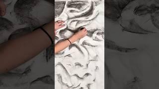 Satisfying Charcoal Drawing Time Lapse: Watch Art Erupt From Chaos #satisfyingvideo #abstractart