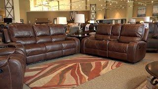 Steve Silver Keily Brown Reclining Sofa with Drop Down TBL & USB-1809035