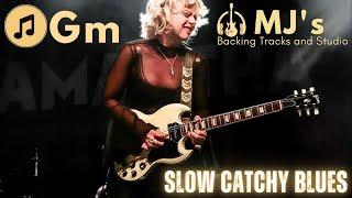 Slow Catchy Blues in G minor | 82 bpm | Guitar Backing Track